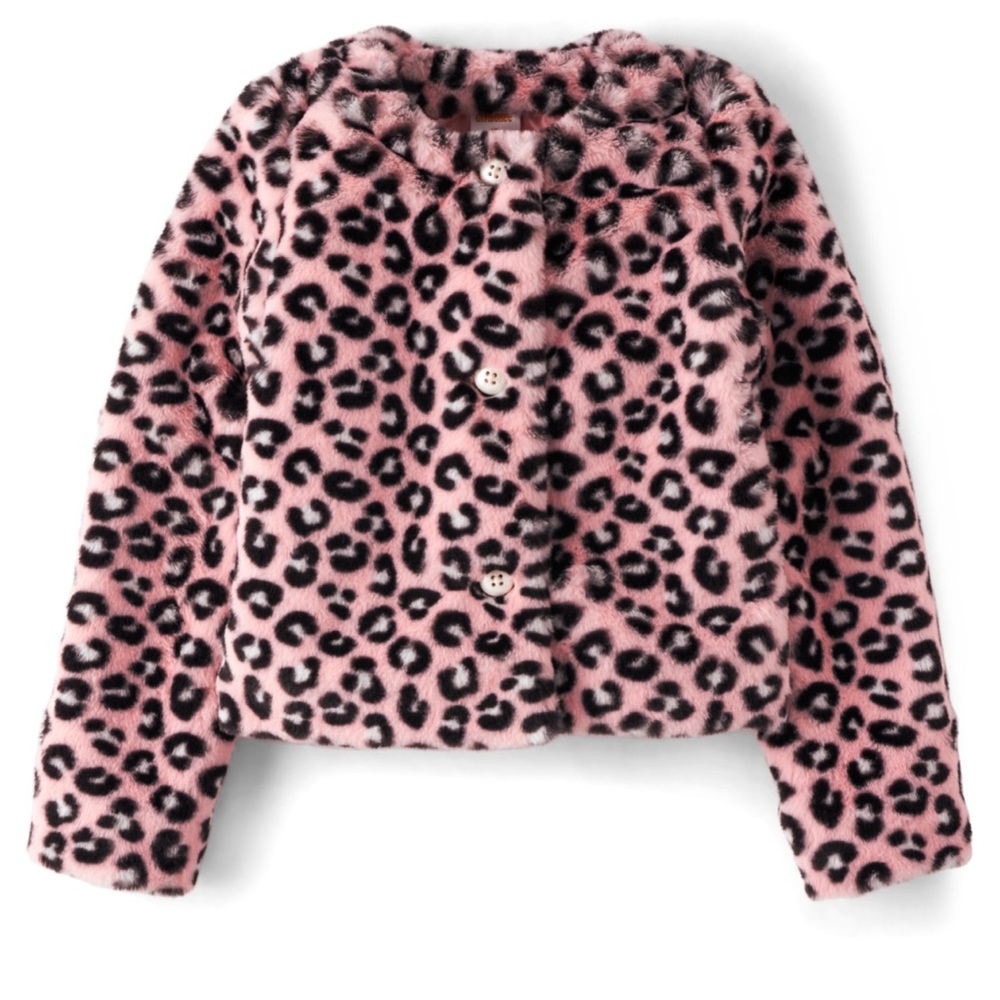 Girls Leopard Faux Fur Coat (Gymboree)
